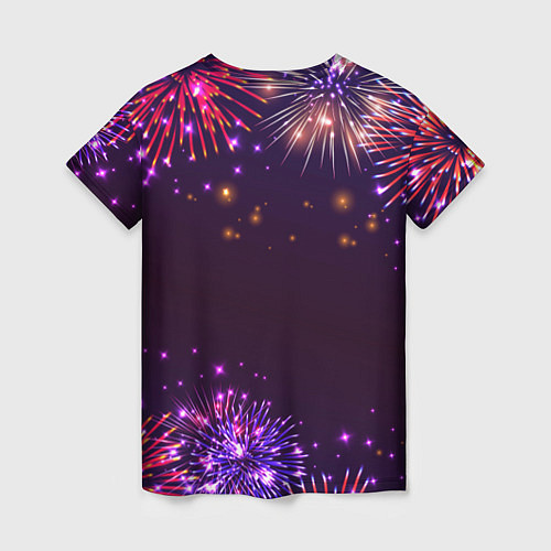 Женская футболка Праздничный гимнаст: фейерверк / 3D-принт – фото 2
