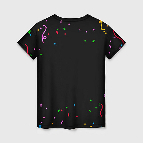 Женская футболка Праздничный бильярдист и конфетти / 3D-принт – фото 2