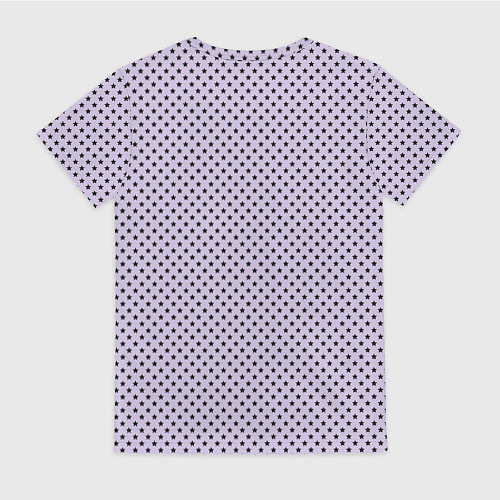 Женская футболка Светло-сиреневый паттерн маленькие звёздочки / 3D-принт – фото 2