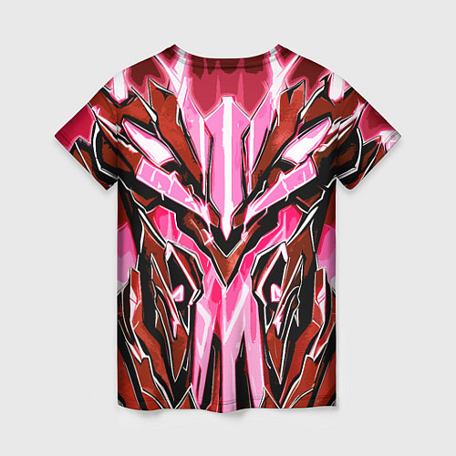 Женская футболка Розовый кибер доспех / 3D-принт – фото 2