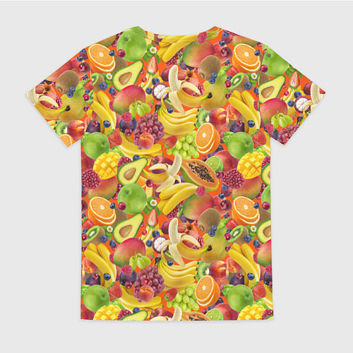 Женская футболка Экзотические фрукты и ягоды / 3D-принт – фото 2