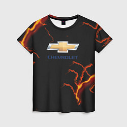 Футболка женская Chevrolet лого шторм, цвет: 3D-принт