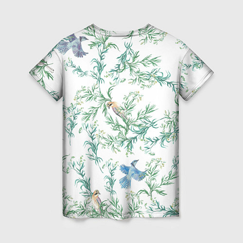 Женская футболка Полынь и птицы / 3D-принт – фото 2