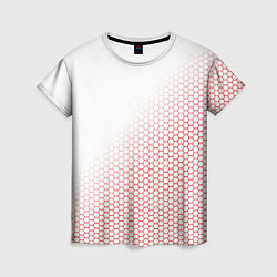 Женская футболка Красно-белый соты