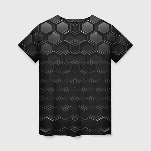 Женская футболка Чёрные текстуры соты / 3D-принт – фото 2