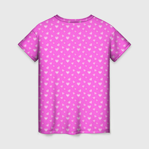Женская футболка Розовый маленькие сердечки / 3D-принт – фото 2