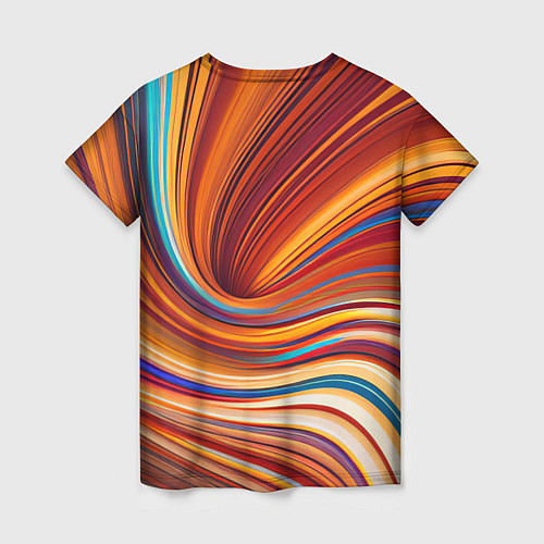 Женская футболка Цветные волны - нейросеть / 3D-принт – фото 2