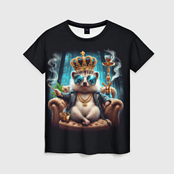 Женская футболка Ёжик в тумане с дымом кальяна