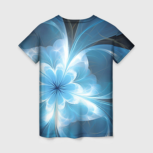 Женская футболка Голубой фрактальный цветок / 3D-принт – фото 2