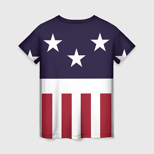 Женская футболка Флаг Америки / 3D-принт – фото 2