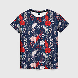 Женская футболка Цветущие реалистичные цветы