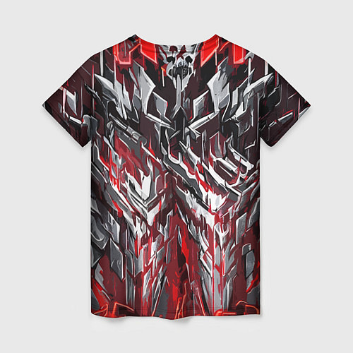 Женская футболка Острый металл красный / 3D-принт – фото 2