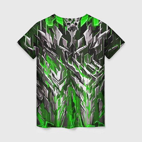 Женская футболка Острый металл зелёный / 3D-принт – фото 2