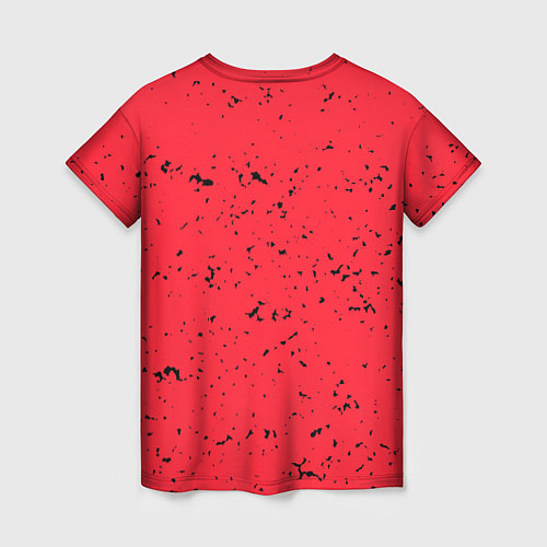 Женская футболка Насыщенный коралловый с чёрными вкраплениями / 3D-принт – фото 2