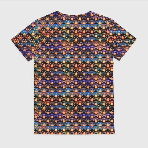 Женская футболка Разноцветный паттерн с золотыми значками / 3D-принт – фото 2