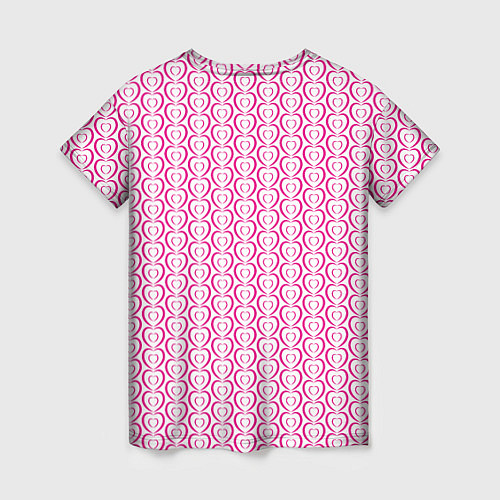 Женская футболка Паттерн двойное сердце / 3D-принт – фото 2