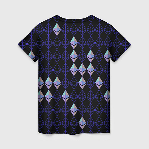 Женская футболка Криптовалюта Ethereum на черном / 3D-принт – фото 2
