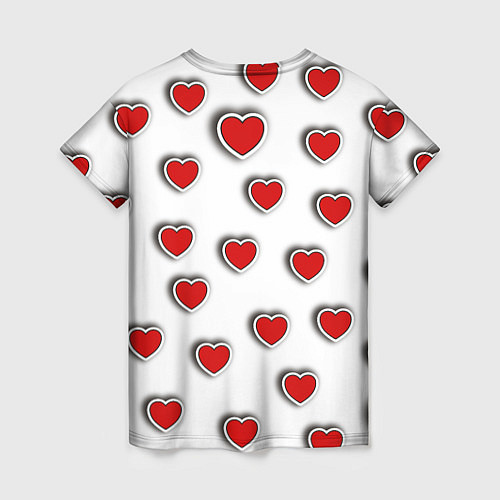 Женская футболка Стикеры наклейки объемные сердечки / 3D-принт – фото 2