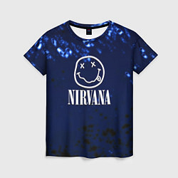 Футболка женская Nirvana рок краски, цвет: 3D-принт