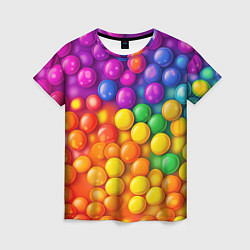 Футболка женская Разноцветные шарики, цвет: 3D-принт