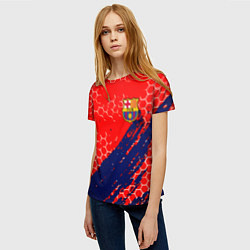 Футболка женская Барселона спорт краски текстура, цвет: 3D-принт — фото 2