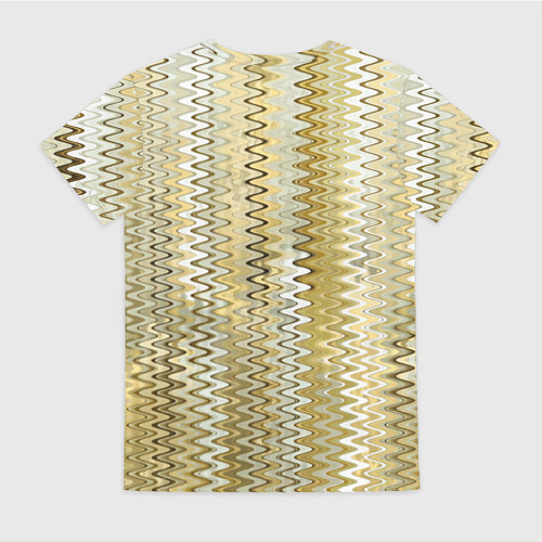 Женская футболка Золотистый волнистый / 3D-принт – фото 2