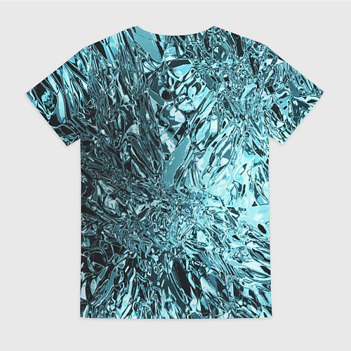 Женская футболка Эффект жидкого стекла бирюзовый / 3D-принт – фото 2