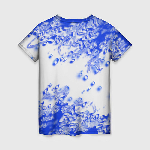 Женская футболка Ведьмак 2077 краски голубые / 3D-принт – фото 2
