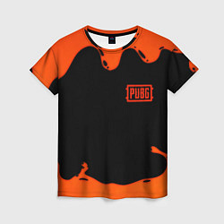Футболка женская PUBG orange splash, цвет: 3D-принт