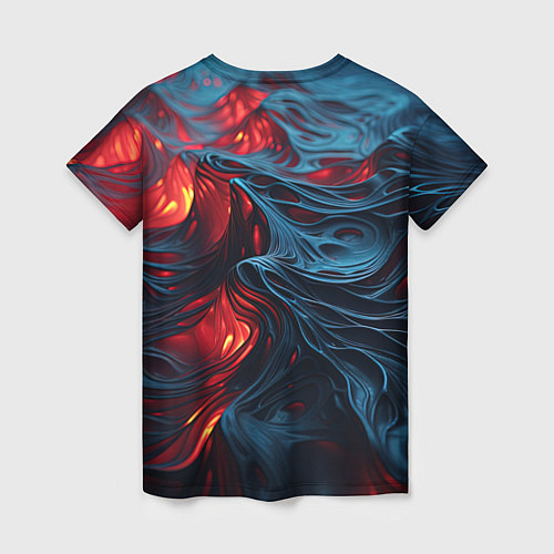 Женская футболка Яркая волнистая абстракция / 3D-принт – фото 2