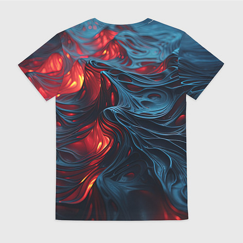 Женская футболка Яркая волнистая абстракция / 3D-принт – фото 2