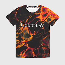 Футболка женская Coldplay red lava, цвет: 3D-принт