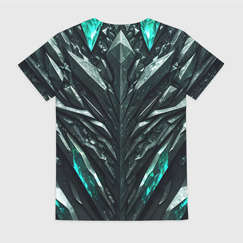 Женская футболка Зелёная малахитовая броня / 3D-принт – фото 2