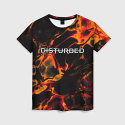 Женская футболка Disturbed red lava