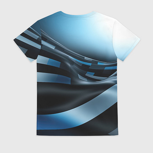 Женская футболка Черно-синий абстрактный спортивный стиль / 3D-принт – фото 2