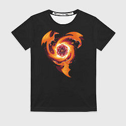 Женская футболка Кружащие драконы - d20