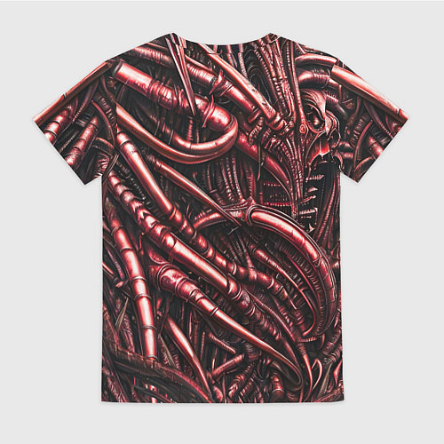 Женская футболка Красные трубки чужих / 3D-принт – фото 2