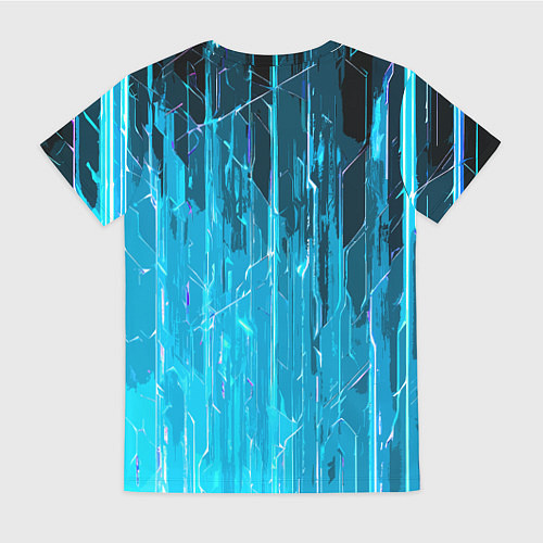 Женская футболка Белые линии на синем фоне / 3D-принт – фото 2