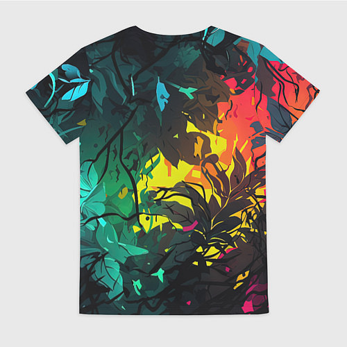 Женская футболка GTA 6 logo абстрактные листья / 3D-принт – фото 2