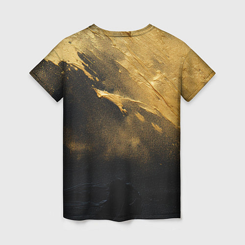 Женская футболка Золотое напыление на черном / 3D-принт – фото 2