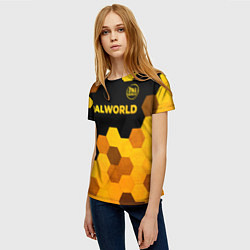 Футболка женская Palworld - gold gradient посередине, цвет: 3D-принт — фото 2