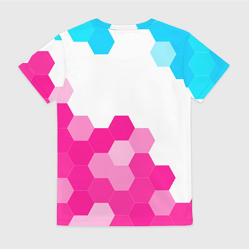 Женская футболка Palworld neon gradient style посередине / 3D-принт – фото 2