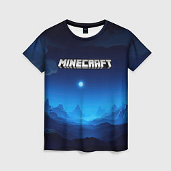 Футболка женская Minecraft logo night, цвет: 3D-принт