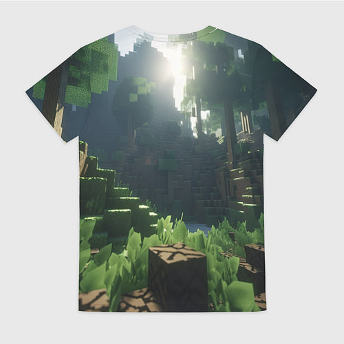 Женская футболка Minecraft logo world / 3D-принт – фото 2