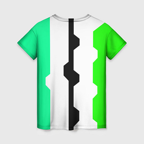 Женская футболка Техно линии зелёный / 3D-принт – фото 2