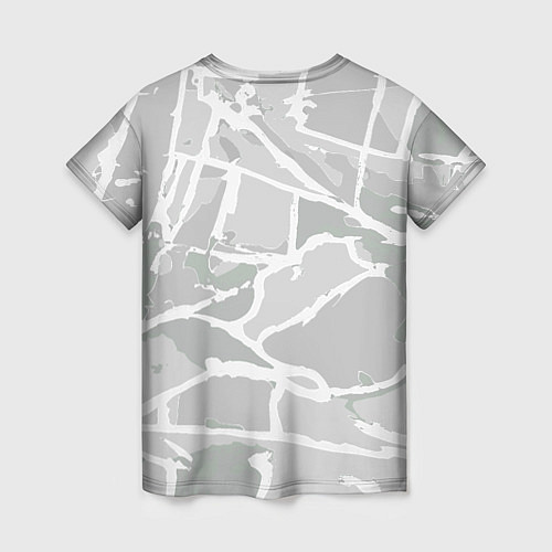 Женская футболка Серо-белая геометрия / 3D-принт – фото 2