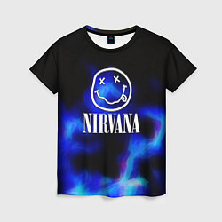 Футболка женская Nirvana flame ghost steel, цвет: 3D-принт