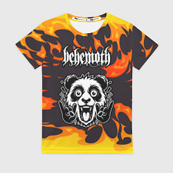 Женская футболка Behemoth рок панда и огонь
