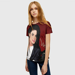 Футболка женская Michael Jackson с пантерой и автографом, цвет: 3D-принт — фото 2