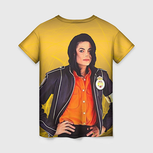 Женская футболка Michael Jackson на золотом фоне с графикой / 3D-принт – фото 2